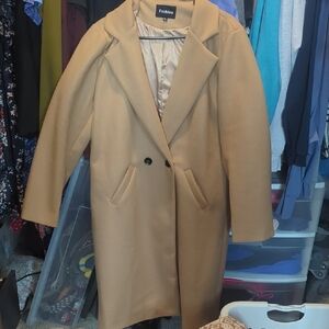 Fashion Tan Double-Breasted Coat